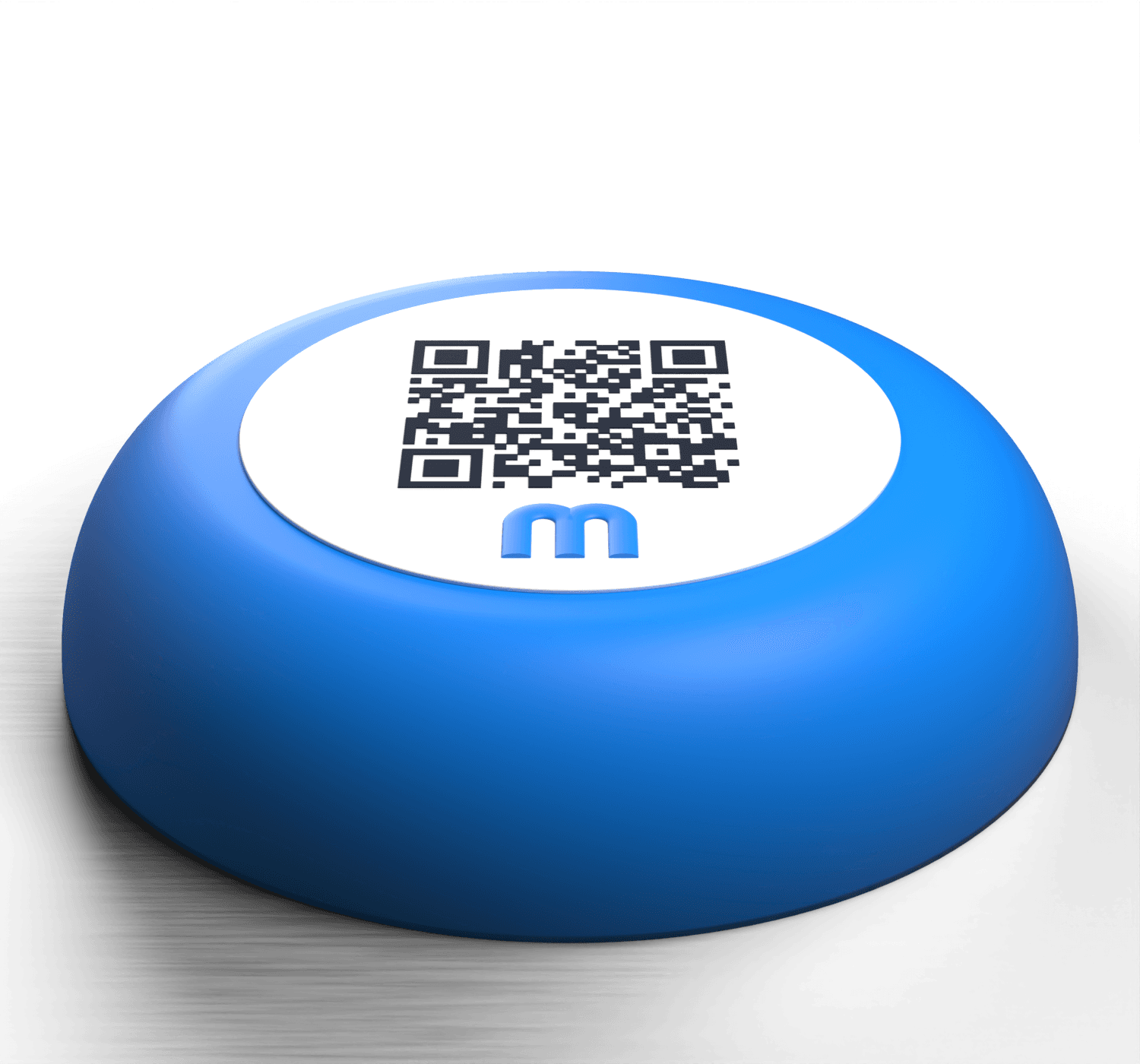 Круглая метка Menupay: синий силиконовый купол с QR-кодом